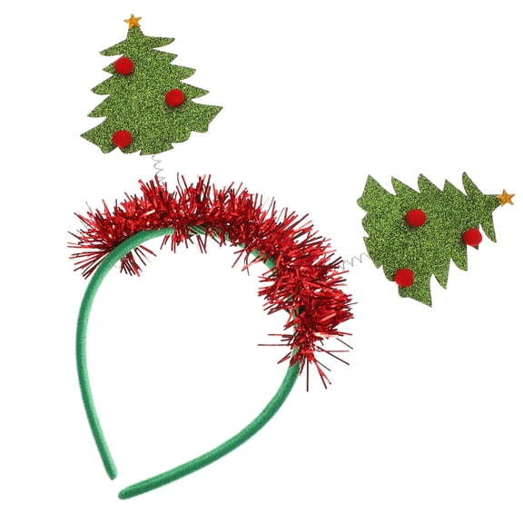 PBPBOX 2pcs Hair Accessories for Women with Green Glitter Christmas Decoration for Party Use