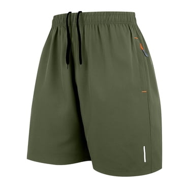 BRANROY Men's Athletic Running Shorts 5-Inch Casual Outdoor Sports Breathable Quick-Dry Fitness Gym Training,Army Green L