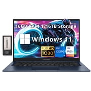 ASUS Vivobook 14" FHD IPS Business Laptop, Intel i3-1215U, 16GB RAM, 1.16TB Storage(1TB SSD+160GB Docking Station Set), Intel Iris Xe Graphics, 720p Camera, WiFi 6E, Bluetooth, Windows 11, Blue