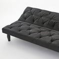 thumbnail image 6 of Aukfa Velvet Futon Convertible Sofa for Home Office, Tufted Back, Space Save, Black, 6 of 8