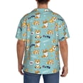 thumbnail image 3 of Gukieu Cute Dogs Corgi Print Men's Short-sleeved Shirts, Button-down Pocket Shirts, T-shirts, Beach Vacation Travel Summer Clothing-Medium, 3 of 5