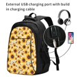 thumbnail image 2 of Daiia Brown Leaf Pattern Sunflower Pattern USB Charging Backpack for Men and Women, Anti-Theft Backpack,Travel Backpack,School Backpack,College Backpack,Laptop Backpack, 2 of 7