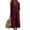 Wine, variant on Qulqfy Summer Dresses for Women Cotton Linen V-Neck Maxi Shirt Dress Army Green Side Slit Short Sleeve Casual Pleat Flowy Vacation Sundress with Pockets L