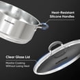 thumbnail image 4 of SUNHOUSE Stainless Steel Steamer Pot for Cooking - 6.3 QT Steaming Pot with Glass Lid & Steamer Basket - 2 Tier Tri-ply Vegetable Steamer with Stay-Cool Silicone Handles - Induction Compatible, 4 of 10