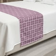thumbnail image 2 of Retro Bed Runner, Continuous Cubic 70's Floral Motifs Graphic Pattern, Decorative Accent Bedding Scarf for Hotels Homes and Guestrooms, Queen, Purple Mauve Taupe, by Ambesonne, 2 of 2