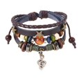 thumbnail image 2 of Xuanheng PU Leather Beaded Bracelet Musical Note Charm Bracelet for Gift Dating Daily Brown, 2 of 8