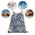 thumbnail image 6 of Leisure Draw String Mouth Backpack 16 X 14 Woven Band Durable Not Easy To Fall Off In Travel Portable Draw String Design Zebra Print Style Steelblue_3, 6 of 8