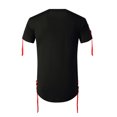 thumbnail image 4 of Hombres manga corta sólido casual personalidad encaje cuello redondo pulóver camiseta blusa tops Pompotops oipoqjl6650, 4 of 9
