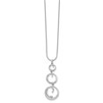 thumbnail image 2 of 925 Sterling Silver Snake Necklace with Pendants Chain White Ice 18 Inch Diamond Swirl 2 Extender 20 21 mm, 2 of 7