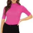 thumbnail image 1 of ORUYROP Chandail à Manches Courtes pour Femmes, Pull Ajusté en Jersey, 1 of 6