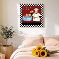 thumbnail image 4 of Canvas Wall Art Chef Kitchen Canvas Art Print Gourmet Black White Buffalo Plaid Pictures Wall Decor for Living Room Bedroom Artwork Decorations Stretched Framed Ready to Hang 16"x16", 4 of 9