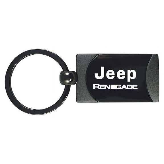 Jeep Renegade Two-Tone Rectangular Key Chain (Gun Metal)