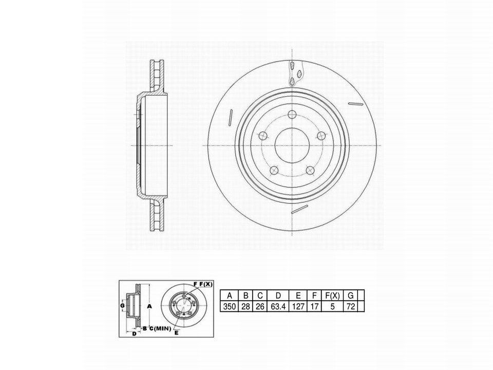 Winstop Brake Rotor, Rear WS253075, Jeep Grand Cherokee 2021-2017
