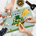 thumbnail image 4 of St. Patrick's Day Cutting Board, Owl Leprechaun Costume Greeting Design Party Shamrock Pattern Print, Decorative Tempered Glass Cutting and Serving Board, Large Size, Multicolor, by Ambesonne, 4 of 5