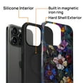 thumbnail image 3 of FKBRCL4U for iPhone 14 Pro Max Compatible with Magsafe Case Dark Stained Glass Art Colorful Flowers Leaves Pattern for Girl Boy Full Body Magnetic Design Soft Silicone Protection, 3 of 7
