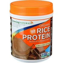 Growing Naturals Organic Rice Protein Powder, Chocolate, 24g Protein, 1.0lb, 16.8oz