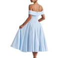 thumbnail image 3 of Women'S Off the Shoulder Cocktail Maxi Dress Sleeveless Casual A Line Elegant Flowy Formal Dresses Light Blue L, 3 of 9