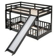thumbnail image 6 of Twin Over Twin Bunk Bed with Slide and Ladder, Espresso, 6 of 13
