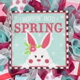 thumbnail image 3 of Pink and Turquoise Hopping into Spring Wreath - Summer Decor - Easter Door Decorations - Pink Turquoise Bunny Wreaths, 3 of 3