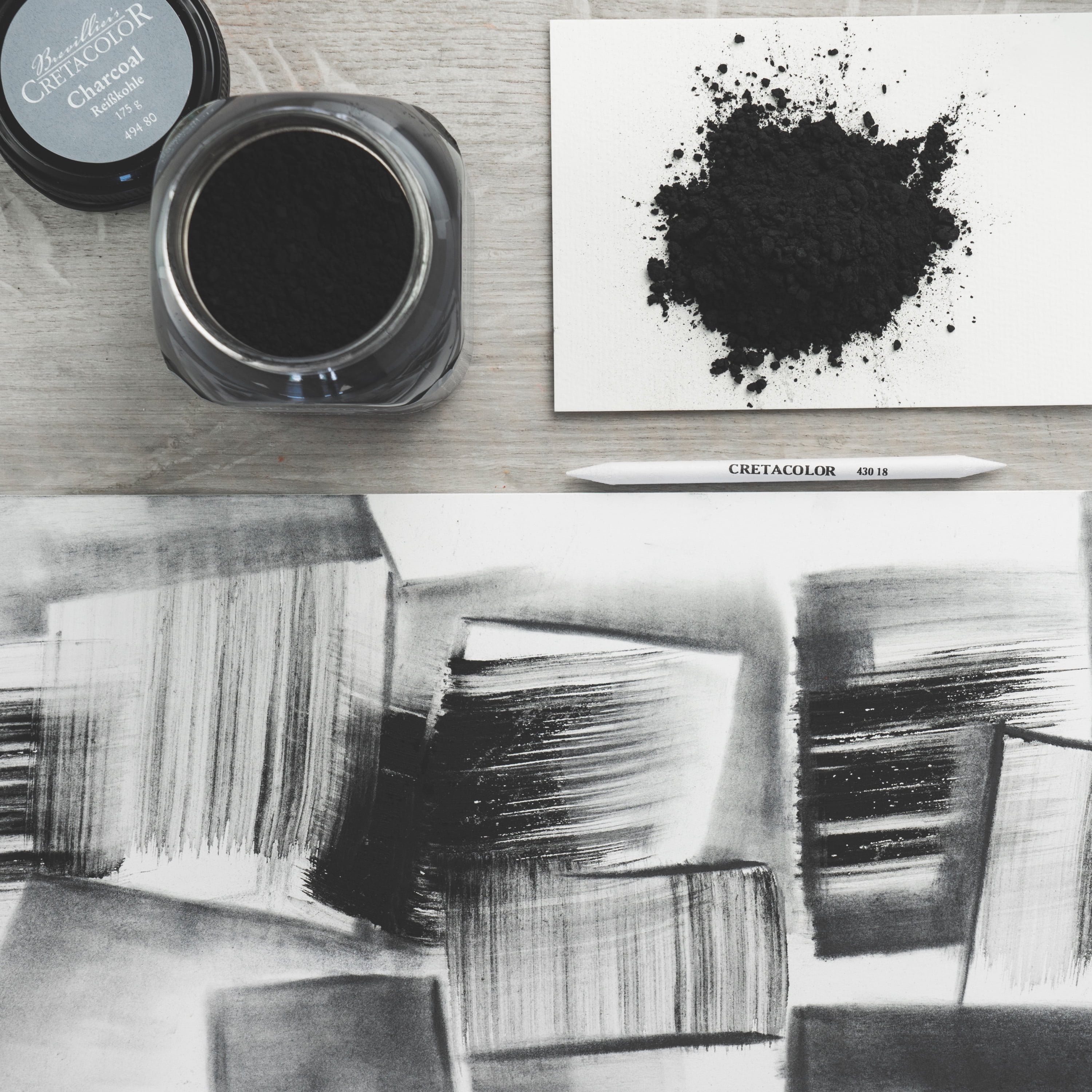 Cretacolor Charcoal Powder, 175g Jar