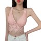 thumbnail image 1 of Camiseta sin mangas con cuello en V profundo para mujer, camiseta sin mangas con encaje y flores de ganchillo, camiseta sin mangas con espalda embellecedora para verano, 1 of 8