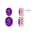thumbnail image 2 of ANGARA Natural Oval 8.6 ct Amethyst Dangle Earrings in 14K Rose Gold for Women (Size-12x10mm) | February Birthstone, Birthday, Anniversary, Jewelry Gift for Women | Natural Amethyst Earrings, 2 of 7