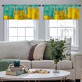 thumbnail image 4 of LALILO Kitchen Curtain Valance Oil Canvas Color Art Oil Rod Pocket Window Curtain 52"x 18" Set of 2, 4 of 5