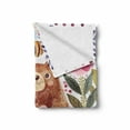 thumbnail image 2 of Watercolor Flower Soft Flannel Fleece Throw Blanket, Bear Flowers and Bee Animal Nature Modern Illustration, Cozy Plush for Indoor and Outdoor Use, 60" x 80", Multicolor, by Ambesonne, 2 of 6