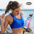 thumbnail image 5 of Yayeee 20oz Insulated Water Bottle Double Wall Stainless Steel with Flip Straw Lid, Pastel Pink Marble Pattern, 5 of 7