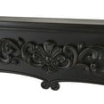 thumbnail image 4 of DecMode 45" x 43" Wooden Black Freestanding Scroll Surround Fireplace Mantle with Floral Accents, 4 of 9