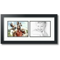 ArtToFrames Collage Photo Picture Frame with 2 - 6x8 Openings, Framed in Black with Super White and Black Mats (CDM-3926-53)