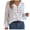 White, variant on Lovskoo Sweaters for Women Trendy Casual Button Long Sleeve V-Neck Keeping Warm Outing Sweater Green
