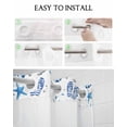 thumbnail image 5 of No Hook Shower Curtain with Snap-in Liner, Blue Starfish Waterproof Fabric Bathroom Curtains, Swimming Ring Slippers Conch Pearl Bath Curtains & Mesh Top Window 66"x72", 5 of 6