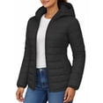 thumbnail image 2 of Packable Puffer Jacket Women with Hood Ember Black Quilted Water-Resistant- Repellent For Outdoor (L), 2 of 7