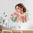 thumbnail image 1 of Adhesivos de pared Hermosa niña con flores, acuarela floral, 1 of 4