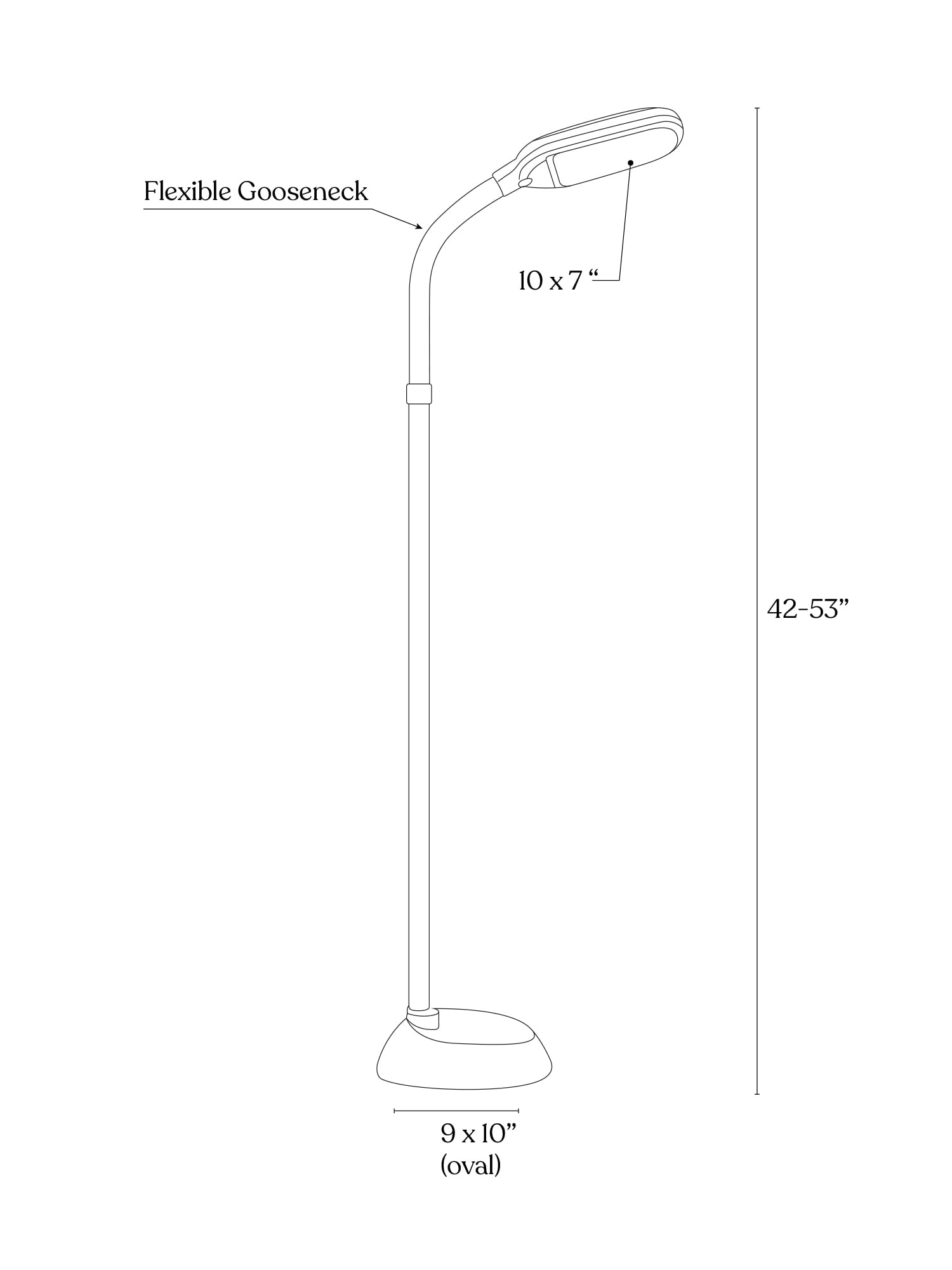 Brightech Litespan 53 in. Brown Adjustable Gooseneck Pole Floor Lamp