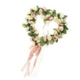 thumbnail image 1 of Corona de rosas artificiales de seda con forma de corazón, decoración para el hogar y la boda, 14 pulgadas Rosado, 1 of 9
