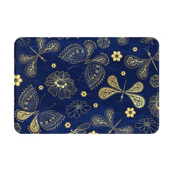 Logiee Vintage Golden Butterfly Print Welcome Mats for Entryway,Door Mat for Front Door,Entry Mat,Doormat for Garden, Garage, Patio, Home, Porch Decor