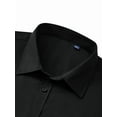 thumbnail image 6 of sogami Mens Button Up Shirt Stretched Wrinkle Free Short Sleeve Black Dresses Shirt For Work, 6 of 6