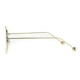 thumbnail image 3 of Womens Metal Ball Tip Retro Trend Unique Feminine Pilots Sunglasses Gold Clear, 3 of 4