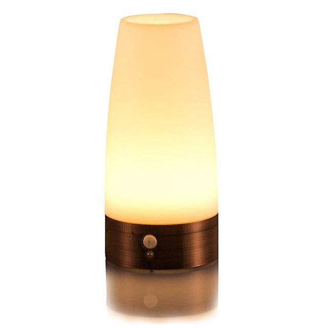 Lámpara De Mesa, Veilleuse Led Rtro, Lámpara De Chevet Avec Dtecteur De Mouvement Pir Sans Filplastique, Lumire Blanche, Redonda