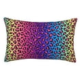 thumbnail image 1 of Balery Leopard Neon Rainbow Gradient Funda de Cojín Estampada, Regalos para Mujeres, Regalos de Amor para Ella, Regalos para Novia o Esposa, Funda de Almohada-16"x24", 1 of 6