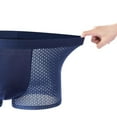 thumbnail image 4 of SNOWSONG Men's Underwear Clearance! Men's Solid Color Ice Silk Mesh Briefs Flat Corner Boxer Briefs, Breathable Mesh Mens Underwear, Compression Underwear, Boxer Briefs 1 Underpants Blue L, 4 of 5