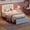 White, variant on Amolife Full Size LED Bed Frame with Drawer, Platform Bed with Velvet Upholstered Adjustable Wavy Headboard, Black