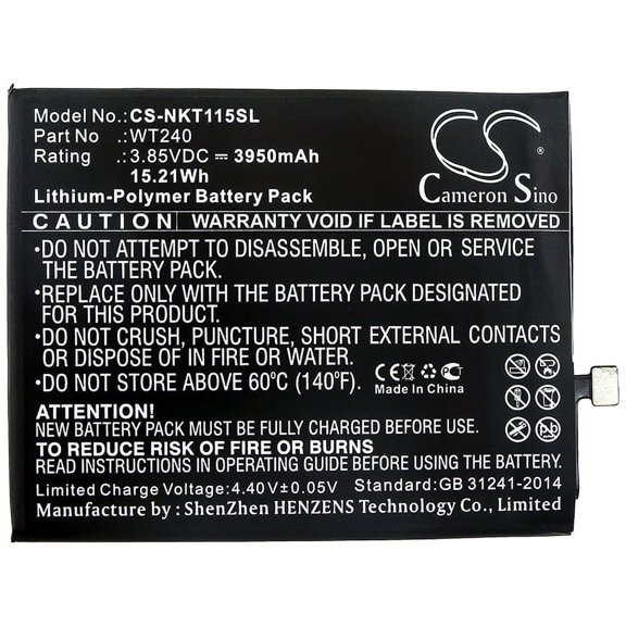 3950mAh WT240 Battery for Nokia TA-1164 TA-1156 TA-1154 TA-1159 TA-1161 3.2