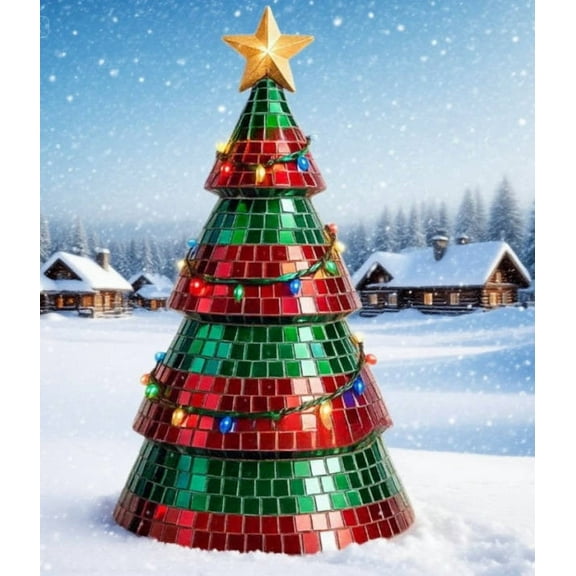 Christmas Tree Ornaments Ceramic LED Light Up Christmas Decoration Desktop Holiday Props Tabletop Christmas Tree Decor for Home and Party