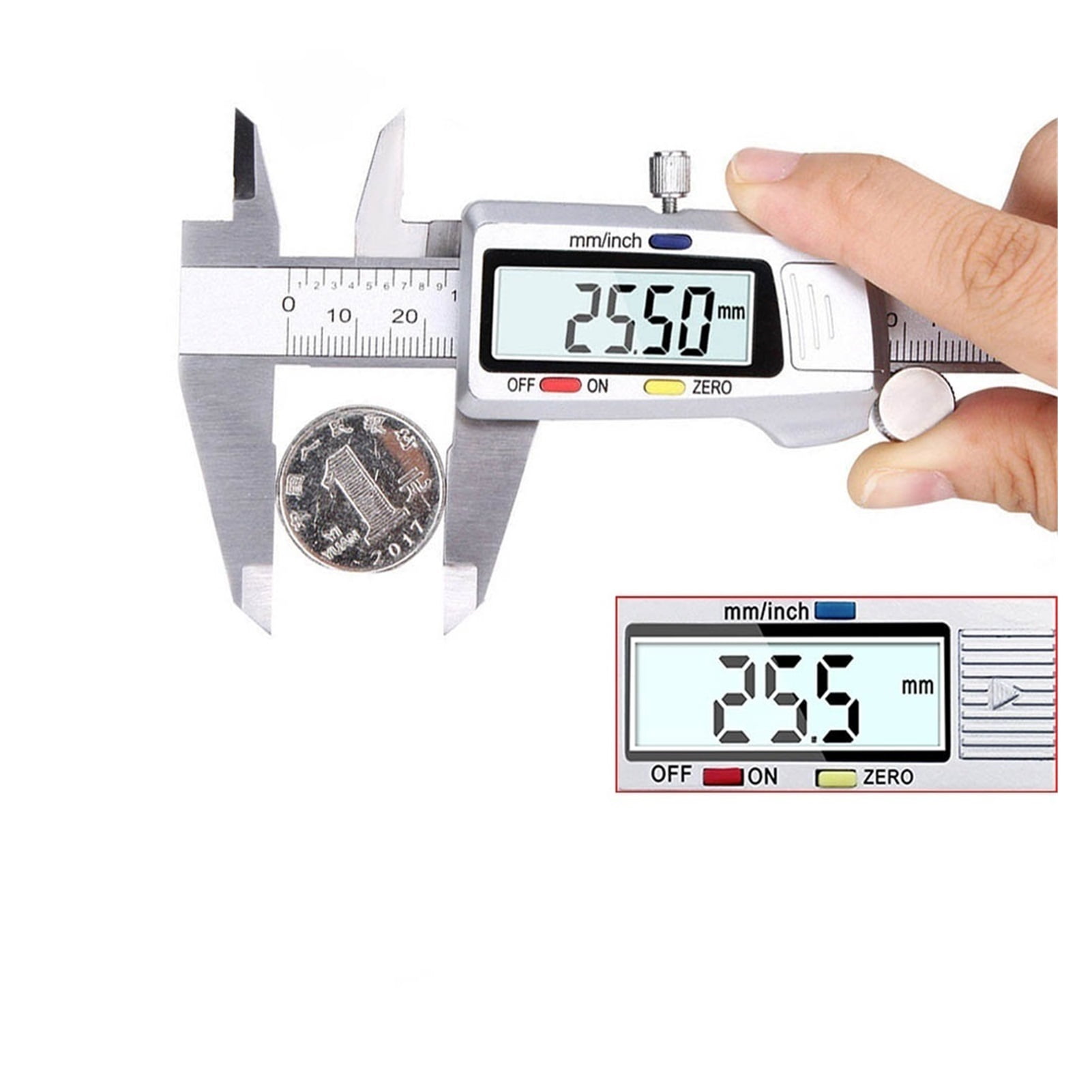 6-Inch 150mm Digital Calipers Stainless Steel Electronic Digital Vernier Caliper Metal Micrometer Measuring Tool Digit Calip