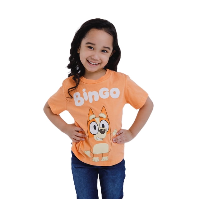 Camiseta Bluey Bingo con estampado de niños pequeños de 6 años, azul
