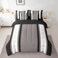 thumbnail image 2 of jejeloiu Gray White Black 7-Piece Twin Bedding Sets,Damask Baroque Victorian Bedding Comforter Set,Modern Geometric Abstract Sheet Sets For Teens,Microfiber Bedroom Decor Reversible, 2 of 8