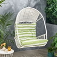 thumbnail image 2 of Noble House Malia Wicker Hanging Chair (Stand Not included) in White/ Green, 2 of 10
